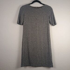 London Style Collection Dress Petites Size 2P Short Sleeve Knee Length Gray